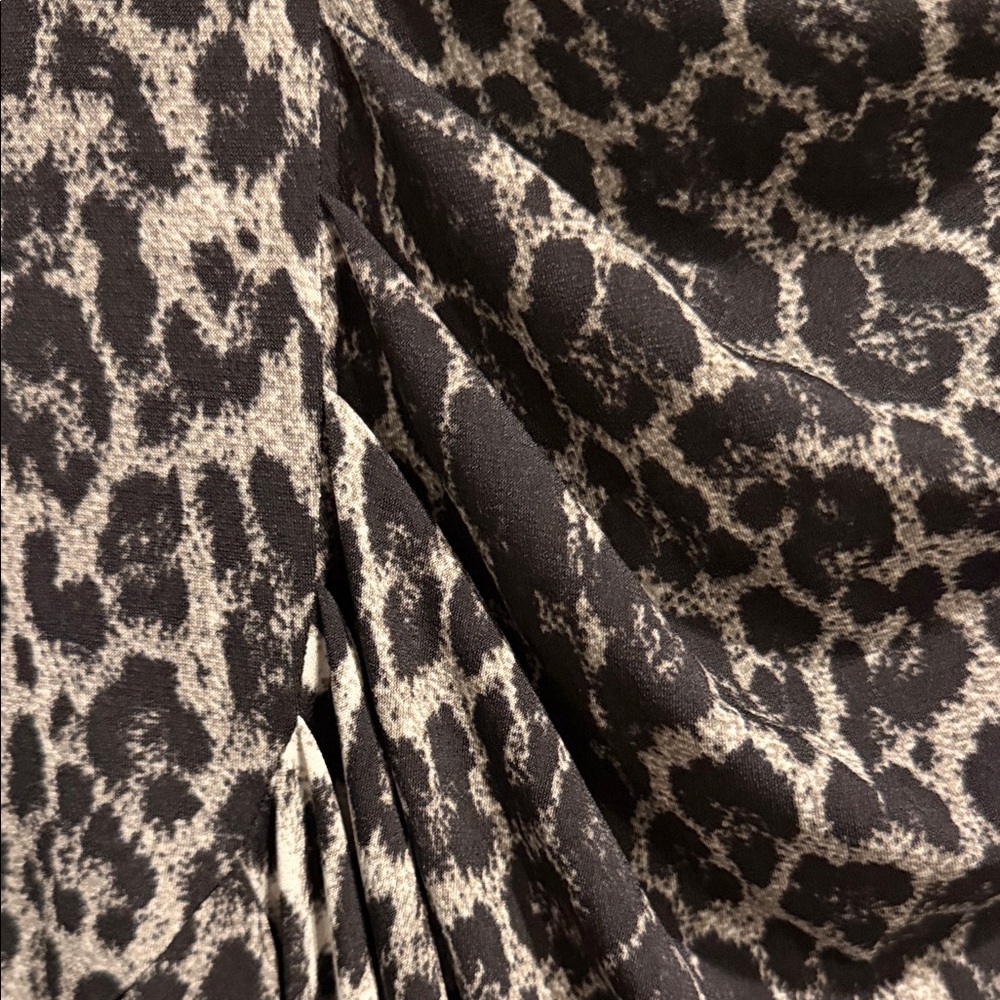 David Meister Black & Cream Leopard-Print Wrap Dress - Picture 4 of 4